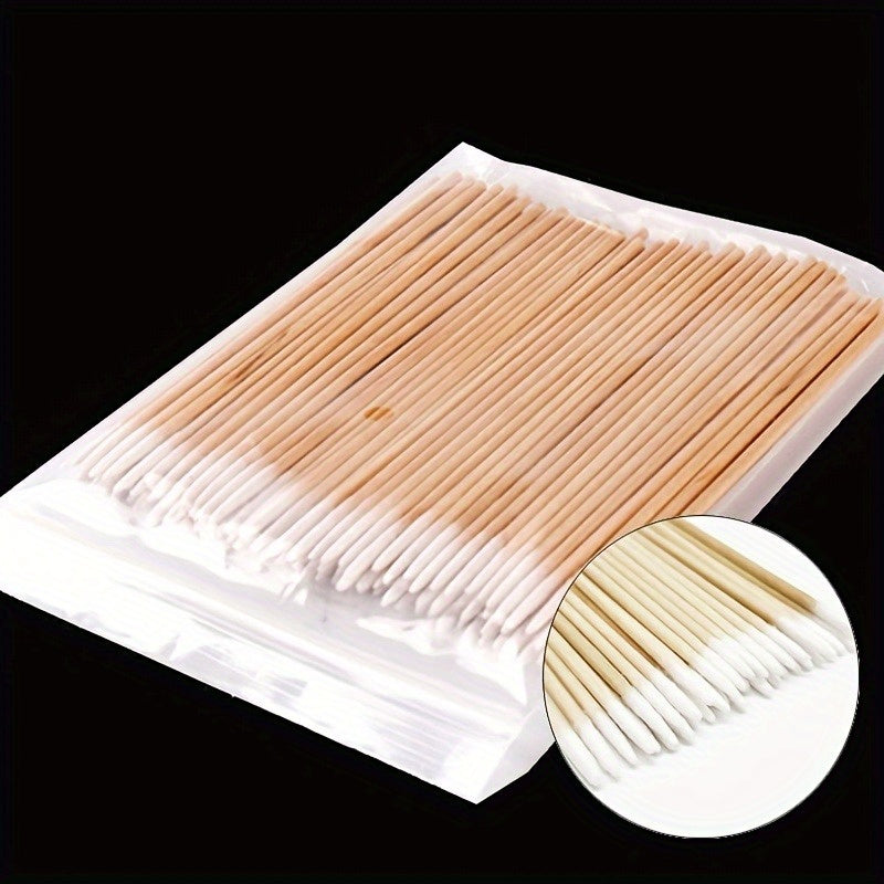 500pcs Nail Wooden Swabs - Precision Cleaning Sticks for Nail Tips, Polish Remover & Manicure Details, Unscented, Natural Wooden Heads, Nail Art Tool, Nail Art | Precision Cleaning Sticks | Gentle Swabs, Nail Art Supplies